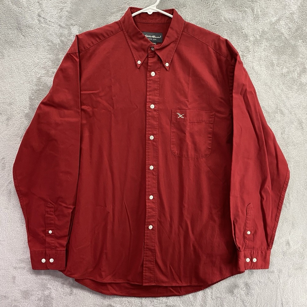 Vintage Eddie Bauer Classic Classy Button-Down Embroidered Shirt Adult Medium